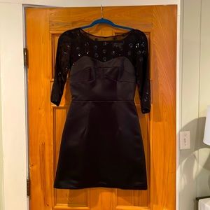 Milly black mini dress sequin polka dot top